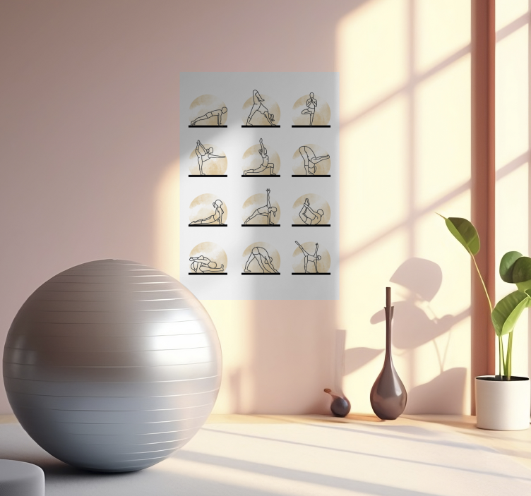 Poster mural poses de yoga - TenStickers