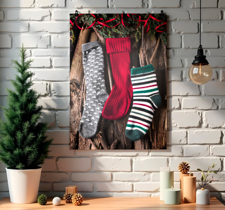 Poster Noël chaussettes - TenStickers