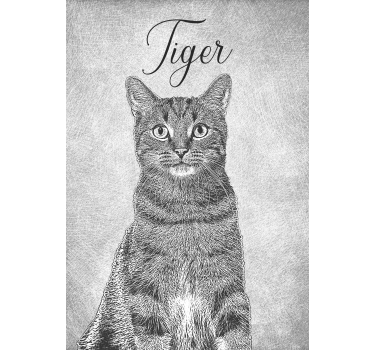 Poster animaux dessin personnalisé en noir et blanc - TenStickers