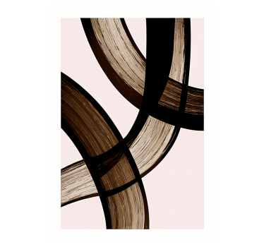 Poster abstrait courbes noires - TenStickers
