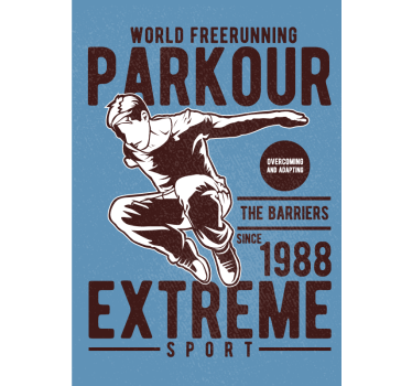 Poster chambre ado parkour vintage - TenStickers