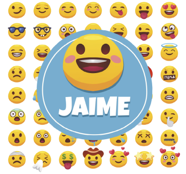 Poster chambre ado emojis avec prénom - TenStickers
