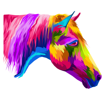 Poster salon chevaux multicolores - TenStickers
