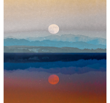 Poster salon design de lune magnifique dans l'espace - TenStickers