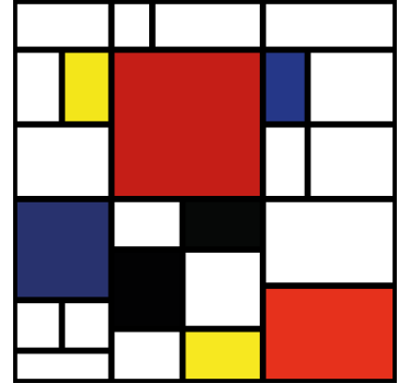 Poster salon blocs de couleur abstraits - TenStickers