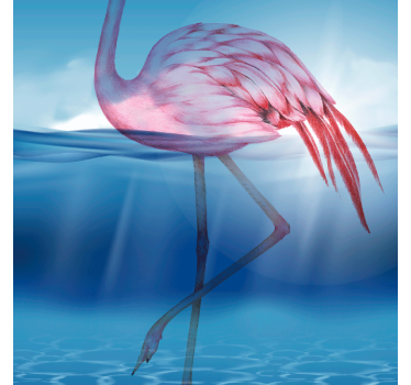 Poster salon design sous-marin de flamant - TenStickers
