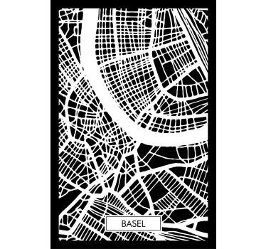 Poster salon carte topographique de bâle - TenStickers