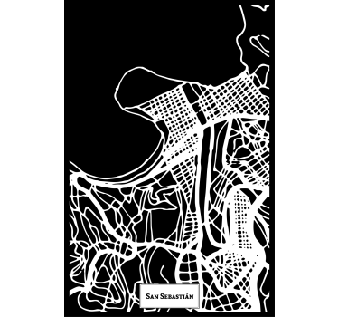 Poster salon carte topographique san sebastián - TenStickers