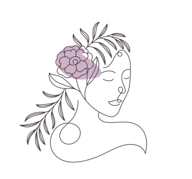 Poster fleurs visage féminin minimaliste - TenStickers