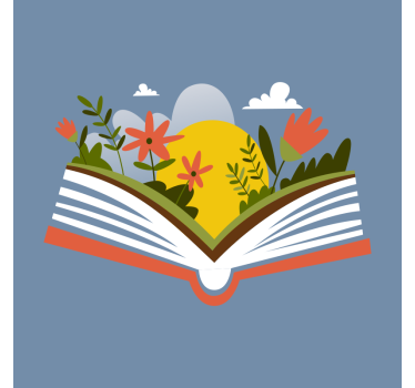 Poster fleurs livre ouvert - TenStickers