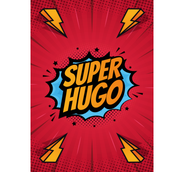 Poster mural motif super héros avec prénom - TenStickers