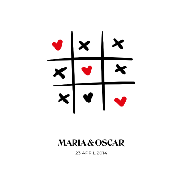 Poster couple jeu du morpion personnalisable  - TenStickers