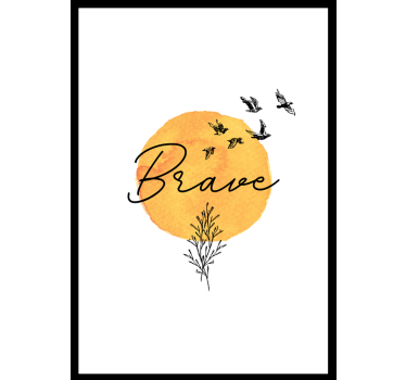 Poster chambre adulte mot Courage - TenStickers