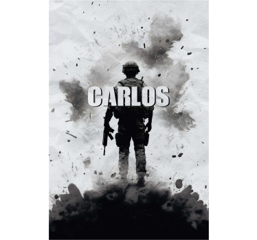 Poster chambre ado soldat de guerre avec prénom - TenStickers