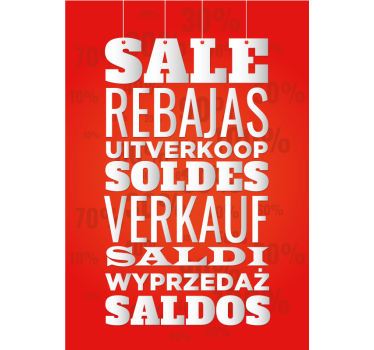 Poster promotion de vente différentes langues - TenStickers