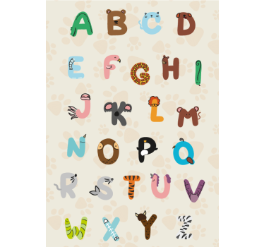 Poster pour chambre enfant alphabet animaux - TenStickers