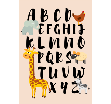 Poster pour chambre enfant alphabet et animaux - TenStickers