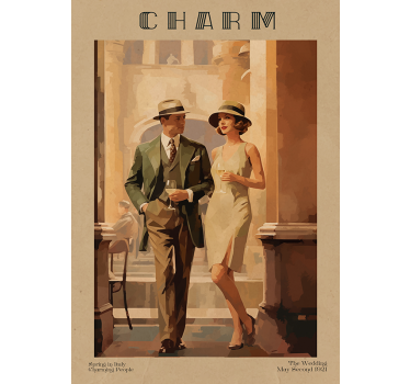 Poster Art Déco magazine de charme - TenStickers