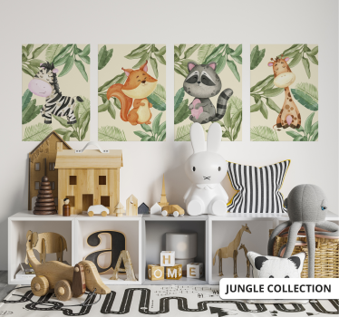 Poster mural dessin zèbre dans la jungle - TenStickers
