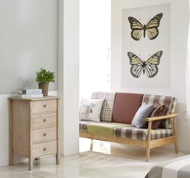 Poster mural papillons style vintage - TenStickers