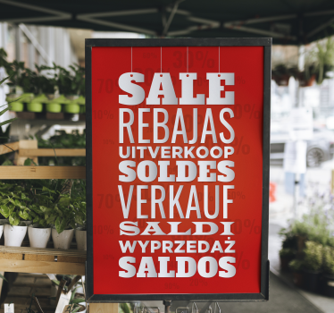 Poster promotion de vente différentes langues - TenStickers
