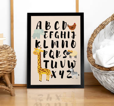 Poster pour chambre enfant alphabet et animaux - TenStickers