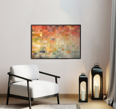 Affiche abstraite carrés de couleur - TenStickers