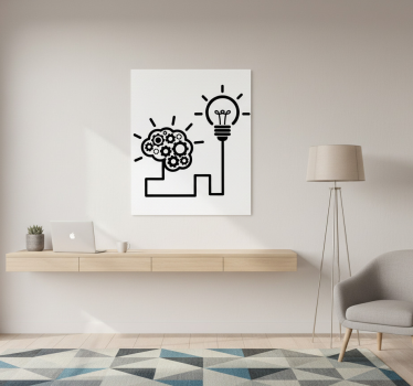 Poster bureau ampoule d'idée créative - TenStickers
