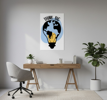 Poster bureau monde en forme d'ampoule - TenStickers