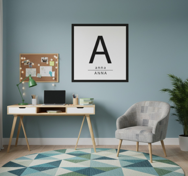 Poster chambre ado affichage d'initiales personnalisé - TenStickers