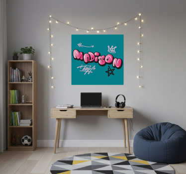 Poster chambre ado design de nom créatif - TenStickers