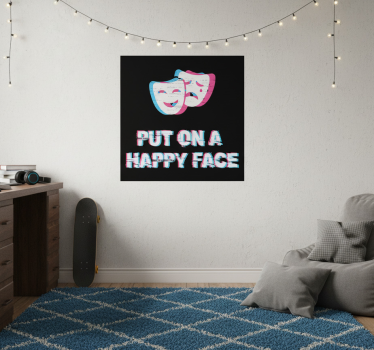 Poster chambre ado expression de visage heureux - TenStickers
