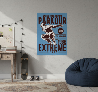 Poster chambre ado parkour vintage - TenStickers