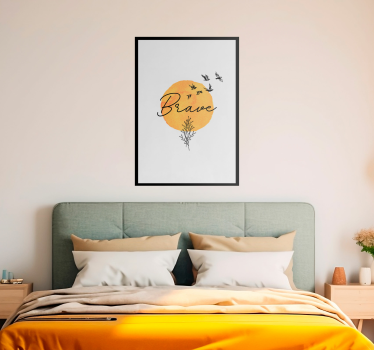 Poster chambre adulte mot Courage - TenStickers