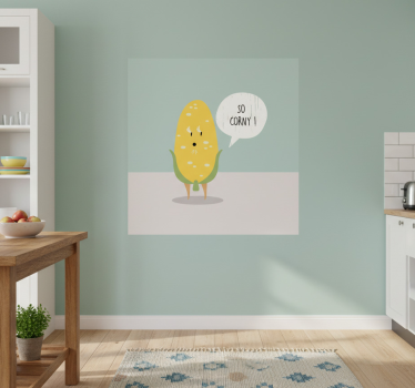 Poster cuisine jeu de mots amusant maïs drôle - TenStickers
