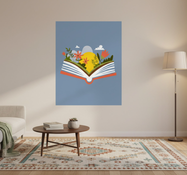 Poster fleurs livre ouvert - TenStickers