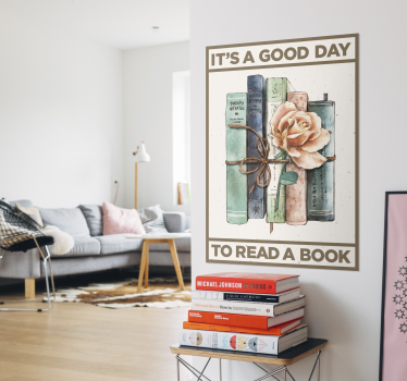 Poster mural motif livres style aquarelle - TenStickers