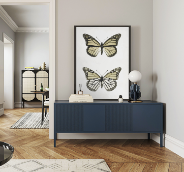 Poster mural papillons style vintage - TenStickers