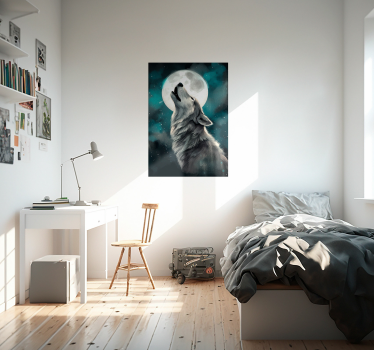 Poster peinture loup hurlant - TenStickers