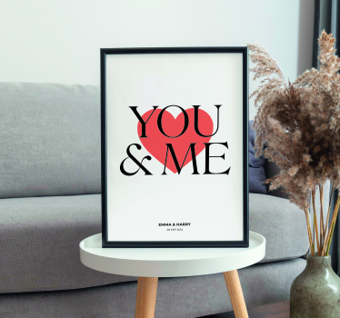 Poster personnalisable toi et moi  - TenStickers