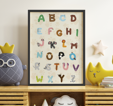 Poster pour chambre enfant alphabet animaux - TenStickers