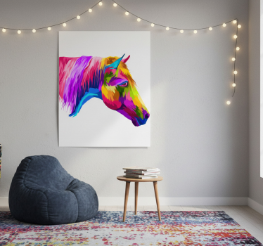 Poster salon chevaux multicolores - TenStickers