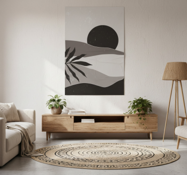 Poster salon coucher de soleil noir et blanc désert - TenStickers
