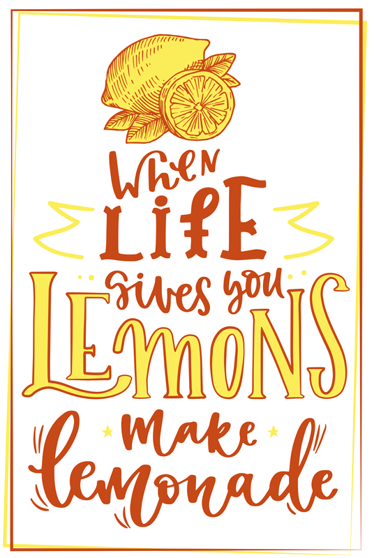 Poster cuisine citation croquis de citron - TenStickers