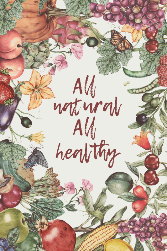 Poster cuisine 100% naturel et sain - TenStickers