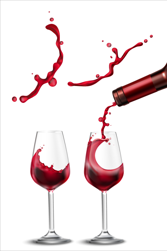 Poster cuisine Éclaboussure de vin dynamique - TenStickers