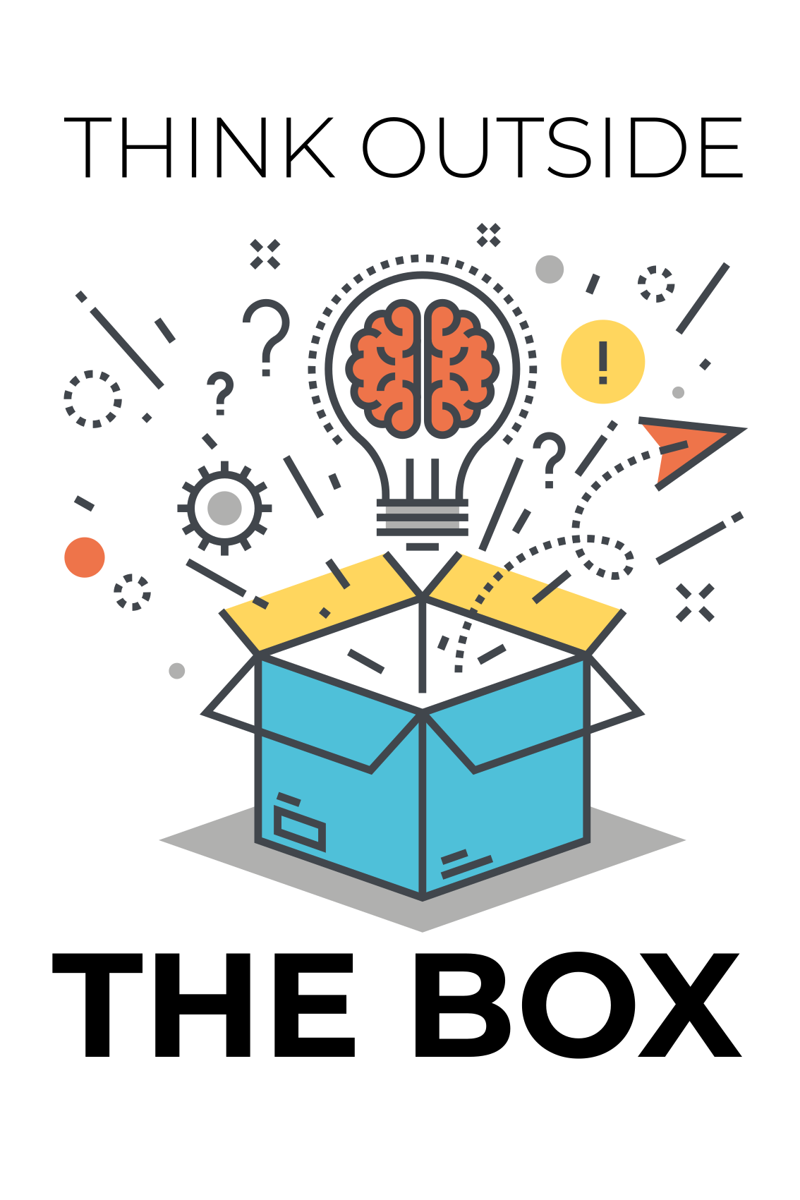 Poster bureau pensez en dehors des sentiers battus - TenStickers