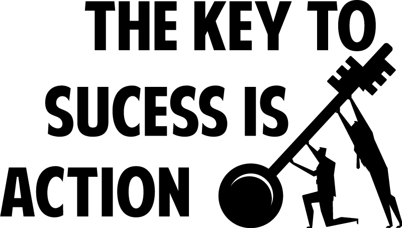 Poster bureau réussite est action - TenStickers