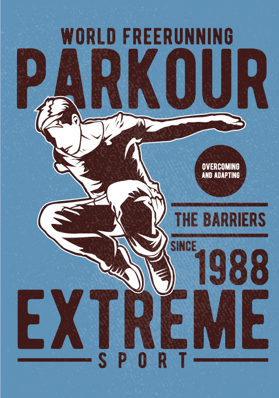 Poster chambre ado parkour vintage - TenStickers
