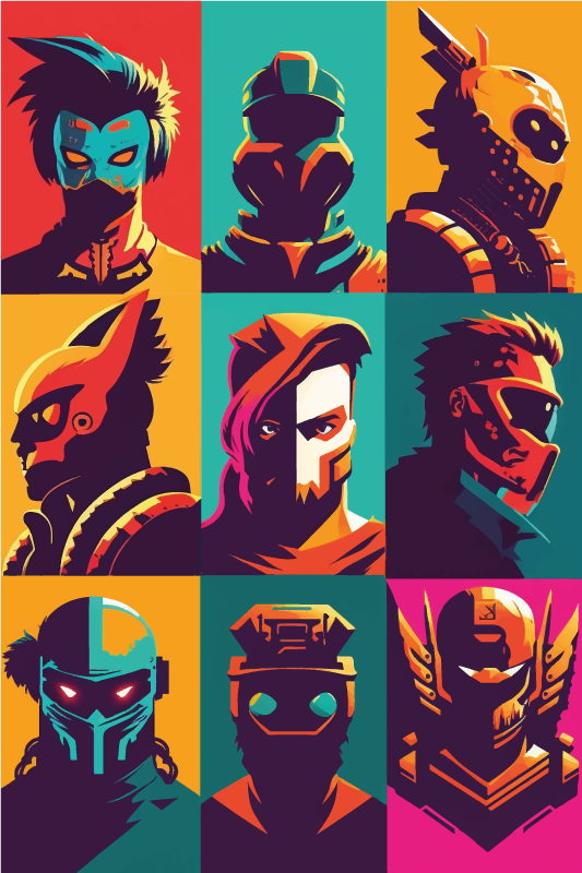 Poster chambre ado personnages épiques en pop art - TenStickers